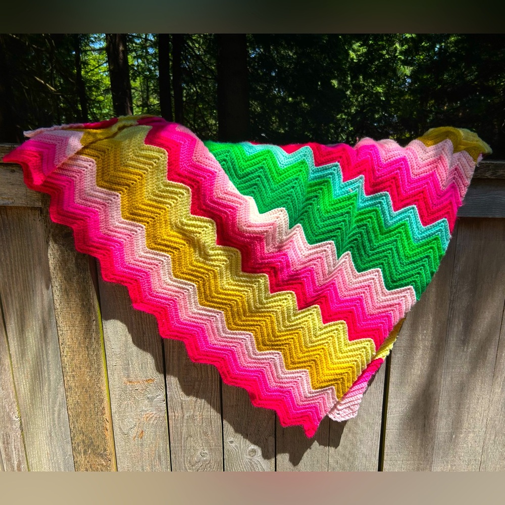 Fab af, handmade, rainbow  blanket!!